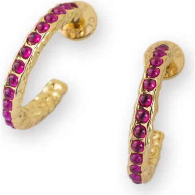 CLASSICHARMS CLASSICHARMS SERENA MOLTEN GEMSTONE HOOP EARRINGS