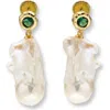 Classicharms Skyler Freshwater Baroque Pearl Drop Earrings In Brown