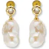 Classicharms Skyler Freshwater Baroque Pearl Drop Earrings In Gold
