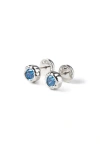Classicharms Skyler Molten Cubic Zirconia Stud Earrings In Blue