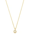 Classicharms Skyler Molten Solitaire Cubic Zirconia Pendant Necklace In Gold