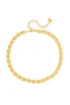 Classicharms Solid Mariner Anchor Chain Necklace In Gold