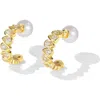 Classicharms Teardrop Zirconia Hoop Earrings In Gold