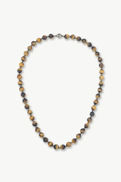 Classicharms Tiger's Eye Beaded Necklace In Orange