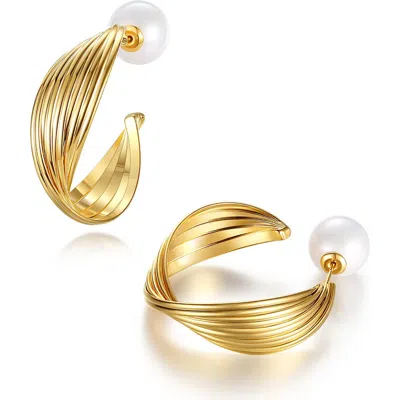 CLASSICHARMS CLASSICHARMS TWISTED WAVE HOOP EARRINGS