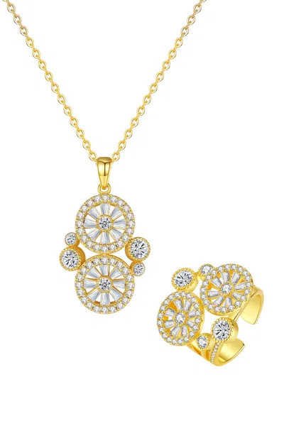 Classicharms Wheel Of Fortune Necklace And Ring Set In Gold
