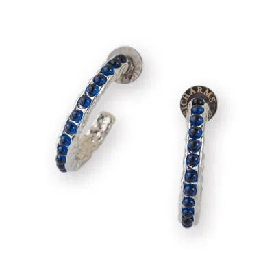 Classicharms Women's Blue / Silver Serena Silver Blue Sapphire Gemstone Hoop Earrings