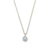 Classicharms Women's Blue / Silver Skyler Silver Molten Mini Solitaire Aquamarine Pendant Necklace