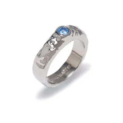 Classicharms Women's Blue / Silver Sylvie Silver Molten Gemstone Stackable Ring