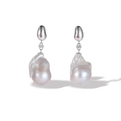 Classicharms Women's Doris Sterling Silver Natural Baroque Pearl Drop Earrings In Pink