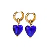 Classicharms Women's Esmée Blue Glaze Heart Dangle Earrings In Blue