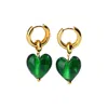 Classicharms Women's Esmée Green Glaze Heart Dangle Earrings In Green