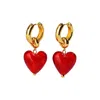 Classicharms Women's Esmée Red Glaze Heart Dangle Earrings In Red