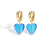 Classicharms Women's Esmée Sky Blue Glaze Heart Dangle Earrings In Blue