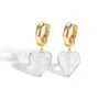 Classicharms Women's Esmée White Clear Glaze Heart Dangle Earrings In White