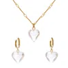 Classicharms Women's Frost Heart Necklace & Earrings Set In Gold In Gold