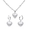 Classicharms Frost Heart Necklace And Earrings Set