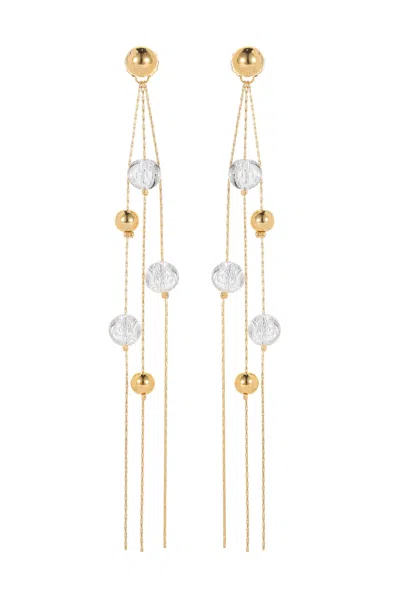 Classicharms Women's Frostlily Azeztulite Crystal & Gold Bead Drop Earrings