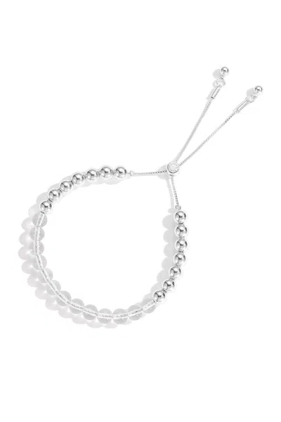 Classicharms Women's Frostlily Clear Crystal & Silver Bead Bracelet In White