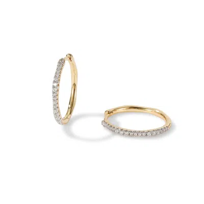 Classicharms Women's Gaia Celestial Sunburst Gold Diamond Mini Hoop Earrings