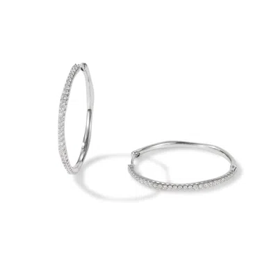 Classicharms Women's Gaia Celestial Sunburst Silver Diamond Hoop Earrings
