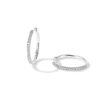 Classicharms Women's Gaia Celestial Sunburst Silver Diamond Mini Hoop Earrings In Metallic