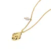 Classicharms Gold Baroque Pendant And Pearl Necklace