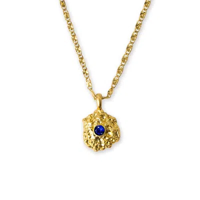 Classicharms Women's Gold / Blue Shayla Gold Molten Royal Blue Zirconia Pendant Necklace