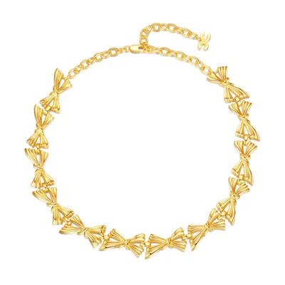 Classicharms Gold Butterfly Bow Designed Choker Necklace