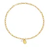 Classicharms Gold Carved Pendant And Pearl Necklace In Gold