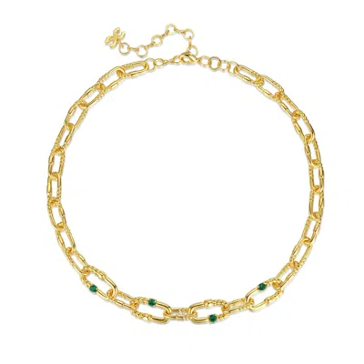 CLASSICHARMS WOMEN'S GOLD DOUBLE COLORED ZIRCONIA NECKLACE