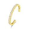 Classicharms Gold Heart Shaped White Clear Zirconia Bangle Bracelet