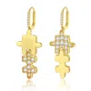 Classicharms Jigsaw Puzzle Drop Earrings In Gold