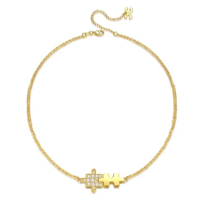 Classicharms Gold Jigsaw Puzzle Necklace