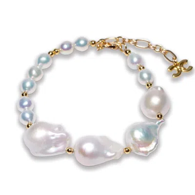 Classicharms Women's Gold Marina Baroque Pearl Bracelet