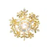 Classicharms Women's Gold Pavé & Pearl Snowflake Brooch Necklace Set