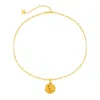 Classicharms Women's Gold Sculptural Zodiac Sign Pendant Necklace Set-aquarius In Gold