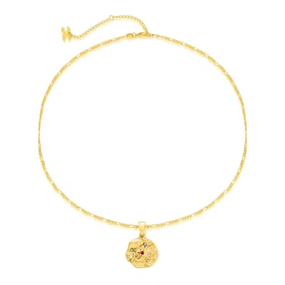Classicharms Women's Gold Sculptural Zodiac Sign Pendant Necklace Set-capricornus