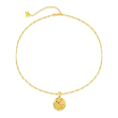Classicharms Women's Gold Sculptural Zodiac Sign Pendant Necklace Set-scorpio