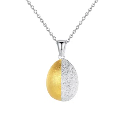 Classicharms Women's Gold / Silver Frosted & Matted Texture Two-tone Pendant Necklace