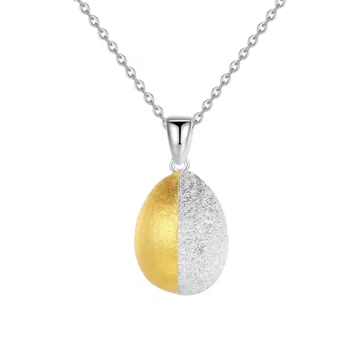 CLASSICHARMS WOMEN'S GOLD / SILVER FROSTED & MATTED TEXTURE TWO-TONE PENDANT NECKLACE