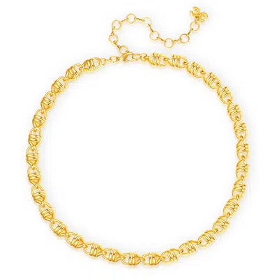 Classicharms Solid Mariner Anchor Chain Necklace In Gold