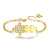 Classicharms Jigsaw Puzzle Zirconia Bracelet In Gold