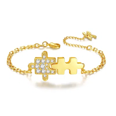 Classicharms Gold Jigsaw Puzzle Bracelet