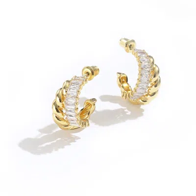 Classicharms Women's Gold Twisted Hoop Earrings