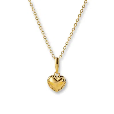 Classicharms Women's Gold Vermeil Carved Heart Pendant Necklace