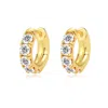 Classicharms Daniela Gold Huggie Hoop White Clear Zirconia Earrings