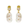 Classicharms Skyler Freshwater Baroque Pearl Drop Earrings In Gold