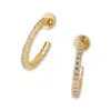 Classicharms Stella Molten Color Cubic Zirconia Hoop Earrings In Gold