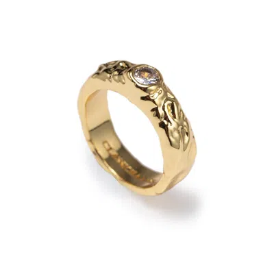 Classicharms Women's Gold / White Sylvie Gold Molten Zirconia Stackable Ring